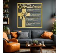 Decoración de Pared de Metal con los Diez Mandamientos, decoración Cristiana de los Diez Mandamientos, versículos bíblicos, señal de la Cruz de Jesús, Colgante
