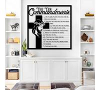 Decoración de Pared de Metal con los Diez Mandamientos, decoración Cristiana de los Diez Mandamientos, versículos bíblicos, señal de la Cruz de Jesús, decoració