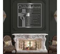 Decoración de Pared de Metal con los Diez Mandamientos, decoración Cristiana de los Diez Mandamientos, versículos bíblicos, señal de la Cruz de Jesús, decoració