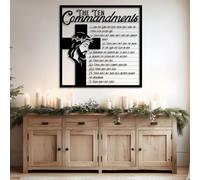 Decoración de Pared de Metal con los Diez Mandamientos, decoración Cristiana de los Diez Mandamientos, versículos bíblicos, señal de la Cruz de Jesús, decoració