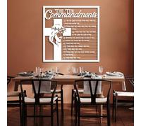Decoración de Pared de Metal con los Diez Mandamientos, decoración Cristiana de los Diez Mandamientos, versículos bíblicos, señal de la Cruz de Jesús, decoració