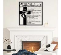 Decoración de Pared de Metal con los Diez Mandamientos, decoración Cristiana de los Diez Mandamientos, versículos bíblicos, señal de la Cruz de Jesús, decoració