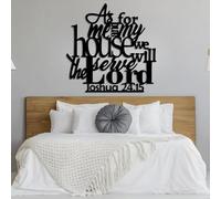 Decoración de pared de metal con versículo bíblico, arte de pared de metal cristiano, arte de pared religioso, Josué 24:15, As for Me and My House We Will Serve the Lord, decoración de pared para