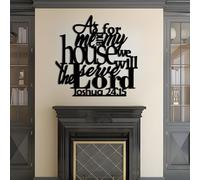 Decoración de pared de metal con versículo bíblico, arte de pared de metal cristiano, arte de pared religioso, Josué 24:15, As for Me and My House We Will Serve the Lord, decoración de pared para