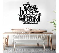 Decoración de pared de metal con versículo bíblico, arte de pared de metal cristiano, arte de pared religioso, Josué 24:15, As for Me and My House We Will Serve the Lord, decoración de pared para