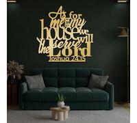 Decoración de pared de metal con versículo bíblico, arte de pared de metal cristiano, arte de pared religioso, Josué 24:15, As for Me and My House We Will Serve the Lord, decoración de pared para