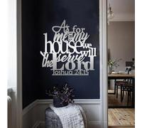 Decoración de pared de metal con versículo bíblico, arte de pared de metal cristiano, arte de pared religioso, Josué 24:15, As for Me and My House We Will Serve the Lord, decoración de pared para