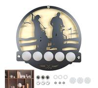 Decoración de pared de metal de golf - Decoración de letrero de golf Silhouette, arte de pared de golf negro, cartel de bar, coleccionista de pelotas de golf i | Expositor de pelotas de golf