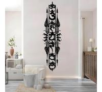 Decoración de Pared de Metal Minimalista Moderna, Arte Budista, Arte Espiritual, símbolo de Chakras, Yoga, meditación, Zen, Colgante religioso para Sala de Estar y Dormitorio (negr