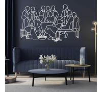 Decoración de Pared de Metal Minimalista Moderna, Arte de los apóstoles de Jesús, línea de discípulos religiosos, decoración Cristiana para el hogar (Blanco, 76 x 48 cm)