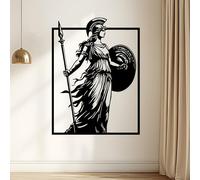 Decoración de Pared de Metal Minimalista Moderna con diseño de Diosa guerrera, Talla Hueca, Hierro Pintado en Negro para Dormitorio o Estudio, Mujeres Que aprecian la mitología (40