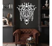 Decoración de Pared de Metal Minimalista Moderna con diseño geométrico de Abeja, Panal, Naturaleza y Estilo rústico (Blanco, 70 x 61 cm).