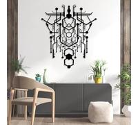 Decoración de Pared de Metal Minimalista Moderna con diseño geométrico de Abeja, Panal, Naturaleza y Estilo rústico (Negro, 105 x 91 cm).