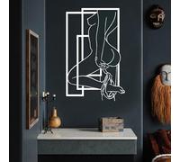 Decoración de Pared de Metal Minimalista Moderna con Mujeres Desnudas, Arte erótico de Cuerpo Femenino, para baño (Blanco, 90 x 57 cm)