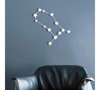 Decoración de Pared de Metal Minimalista Moderna Géminis, Placas Personalizadas con Nombres de Signos del Zodiaco para cobertizos y hogares (GÉMINIS) (Blanco, 39 pulgadas/100 cm)