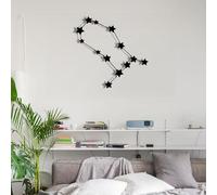 Decoración de Pared de Metal Minimalista Moderna Géminis, Placas Personalizadas con Nombres de Signos del Zodiaco para cobertizos y hogares (GÉMINIS) (Negro, 31 pulgadas/80 cm)