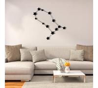 Decoración de Pared de Metal Minimalista Moderna Géminis, Placas Personalizadas con Nombres de Signos del Zodiaco para cobertizos y hogares (GÉMINIS) (Negro, 35 pulgadas/90 cm)