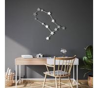Decoración de Pared de Metal Minimalista Moderna Géminis, Placas Personalizadas con Nombres de Signos del Zodiaco para cobertizos y hogares (GÉMINIS) (Plata, 39 pulgadas/100 cm)