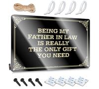 Decoración de pared de metal para bar, decoración de habitación, lista para colgar, con texto en inglés "Being My Father In Law Is Really The Only Gift You Need Reutilizable For Farmhouse" (30 x 40 cm