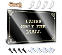 Decoración de pared de metal para decoración del hogar con texto en inglés "I Miss Sh*t The Mall Haves - Obra de arte de estilo rústico para campistas (20 x 30 cm)