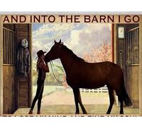 Decoración de pared de metal para sala de estar, letrero vintage de chapa con texto en inglés "Girl and Horse Hígado and Into The Barn I Go to Lose My Mind and Find My Soul - Letrero de aluminio