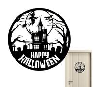 Decoración de pared de metal para sala de estar, panel de pared de Halloween - Decoración de pared para baño Happy Halloween | Paneles de corte de Halloween para dormitorio, sala de estar, baño, resta
