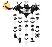 Decoración de pared de murciélago de Halloween | Decoración de letrero colgante de puerta de murciélago - Decoración del hogar de la puerta exterior para la casa fantasma de la ventana