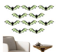 Decoración de pared de murciélagos | Glow en decoraciones de murciélagos góticos oscuros, 10 piezas | Bate-cates, pegatinas de pared de Halloween, fácil aplicación, puerta de entrada a la sala