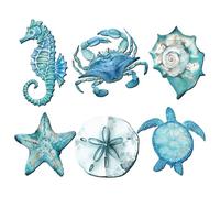 Decoración De Pared De Peces - Adornos Tropicales Con Diseño De Peces, Adorno Rústico Costero De Serie Tropical, Ideal Para Área De Piscina, Casa De Playa, Dormitorio, Exteriores, Cabaña Y Espacios