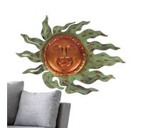 Decoración De Pared De Sol De Metal Al Aire Libre - Escultura Artística Colgante De Cara Colorida | Acento Decorativo Del Jardín Para Patio, Patio, Cerca, Hogar, Granja, Dormitorio Let