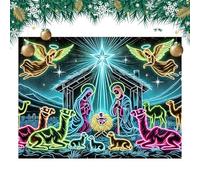 Decoración de Pared de Tapiz de Pesebre de Navidad - 180 cm x 230 cm reacción UV Navidad decoración, decoración de Fondo Festivo | para Estudiantes, Adultos jóvenes, planificador de Fiestas