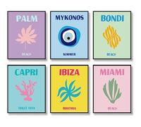 Decoración de pared de viaje preparada, decoración de habitación preparada, impresiones artísticas estéticas de pared, póster abstracto colorido, pósteres 11 x 14 pulgadas sin marco