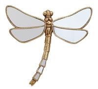 Decoración de pared de vidrio con libélula dorada - Decoración de pared de vidrio hecha a mano - Decoración creativa de pared de vidrio espejo de mariposa - Perfecto para casas con temática victoriana