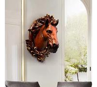 Decoración de Pared Decoración Tridimensional para Colgar en la Pared con Cabeza de Caballo, Cabeza de Caballo rústica Retro, Adecuada para decoración de Porche de Pared de Fondo de Sala de Estar (Col