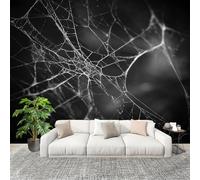 Decoración de Pared decorativos Murales 200x140cm AbstraccióN TelarañA GeometríA Fotomurales Papel Pintado Tejido no Tejido Gris Papel Pintado Panorámico, Grandes Murales Póster