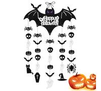 Decoración de pared genérica de murciélagos - Decoraciones de puerta de halloween | Misteriosa atmósfera Creador Front D0r Inicio Dec0r | Bat DO0R Hanging Ghost for Porche Wark Window HouseFarmhuse