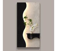 Decoración de Pared Grande 3D con iluminación Moderna, Pintura con LED, Pinturas Colgantes Verticales Creativas, esculturas de Pasillo, Suministro de Plantas Artificiales (B, 50 x