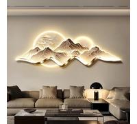 Decoración de Pared Grande 3D Moderna con iluminación LED, Mural para Dormitorio, esculturas de paisajes creativos para Puerta de Entrada de Dormitorio y Sala de Estar (C, 100 x 35