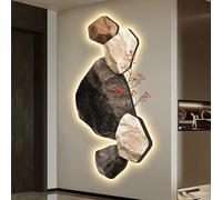 Decoración de Pared Grande para Sala de Estar, Apliques de Pared de Arenisca, Moderno 3D, Escultura Abstracta para Comedor, Pintura Mural