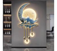 Decoración de Pared Grande para Sala de Estar, esculturas de paisajes creativos, Aplique de Pared 3D, Fuente de alimentación, para Comedor, Pasillo