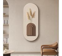 Decoración de Pared Grande para Sala de Estar, Pintura de Arenisca 3D, Aplique de Pared con luz artística Simple con Planta de simulación para Comedor, Oficina y Restaurante.