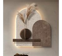 Decoración de Pared Grande para Sala de Estar, Pintura de Arenisca 3D con luz LED cálida, Aplique de Pared para Comedor, Dormitorio y Oficina.