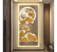 Decoración de Pared Grande para Sala de Estar, Pintura Decorativa, Aplique de Pared, Escultura LED de Hoja, para Entrada, Comedor y Oficina.