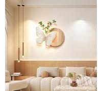 Decoración de Pared Grande para Sala de Estar, Pintura Mural Moderna con Plantas simuladas, Aplique de Pared, Pintura de Arenisca, Relieve 3D