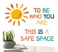 Decoración de pared inspiradora para el aula, este es un lugar seguro para ser quien eres, arte de pared, pegatinas inspiradoras para habitaciones infantiles, habitaciones infantiles, aulas, arte