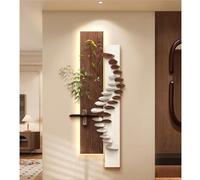 Decoración de pared larga y estrecha, soporte para plantas de pared pseudo 3D, decoración de pared con imitación de vetas de madera, decoración de pared larga para sala de estar, dormitorio y cafeter