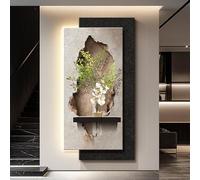 Decoración de pared LED 3D con visión abstracta, pintura de entrada con luz, mural iluminado, arte de jarrón de escultura en relieve