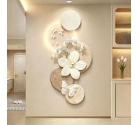Decoración de pared LED 3D, escultura de pared moderna con iluminación floral para sala de estar, dormitorio y oficina en casa, diseño enchufable, decoración única del hogar, 140 x 70 cm