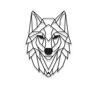 Decoración de Pared Metal Mural Cuadro Metal Geométrica Arte 3D Lobo 40 X 58CM
