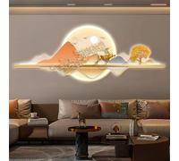 Decoración de pared moderna de 120 x 40 cm, escultura mural con fuente de alimentación y luz LED, cuadro creativo para colgar en la pared con puerto USB y ganchos metálicos(B)